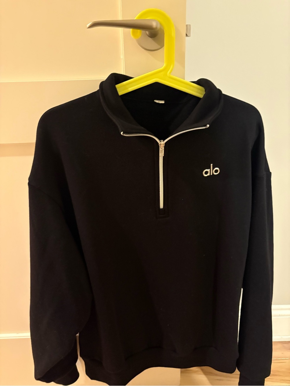 ALO Yoga Womens Black Half-Zip Pullover Sweater